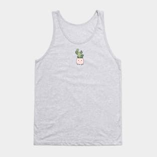 Smiling cactus in pink flowerpot Tank Top